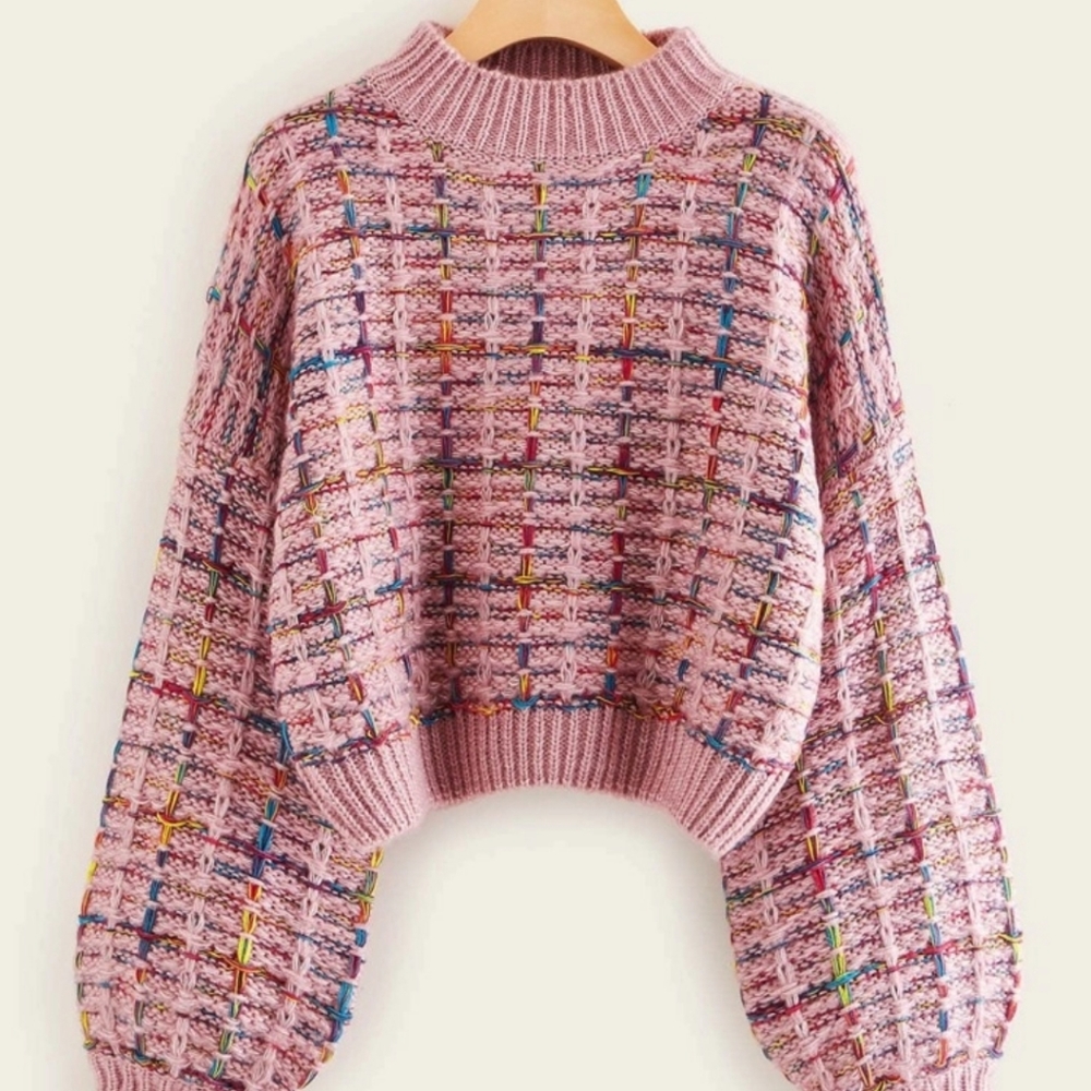 Mock neck knit sweater
